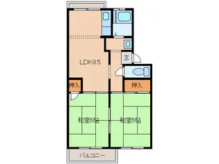 ロイヤルハイツA・B【1階】の間取り