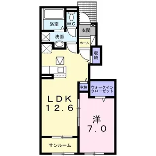 メゾンドカルム II【1階】の間取り