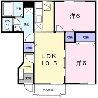 シャン・ド・フルールIII【1階】の間取り