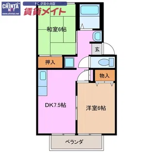 メゾンセンターリバー【2階】の間取り