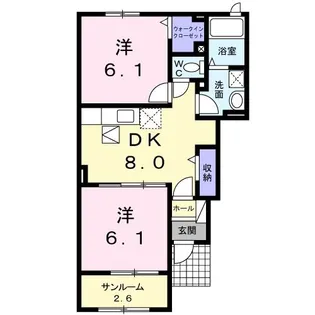 ノースリバーII番館 B【1階】の間取り