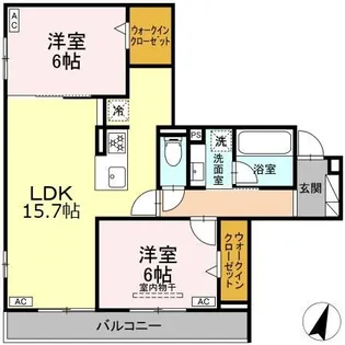 D-avance 北側【2階】の間取り