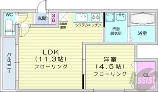 POLLUX S7【1階】の間取り
