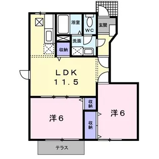 ソフィーナひがし野【1階】の間取り