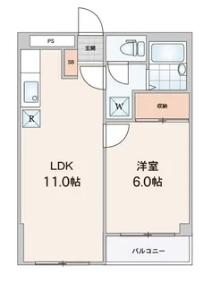 ウェスト早稲田マンション【5階】の間取り