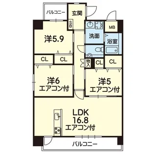 ピュアIII大津【3階】の間取り