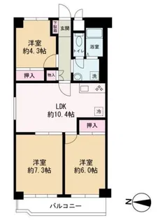 アミティもえぎ野【1階】の間取り