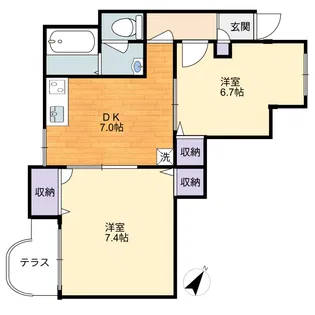 フローラル東立石【1階】の間取り