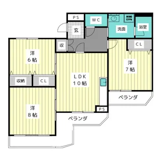 弁天ハイツ【3階】の間取り