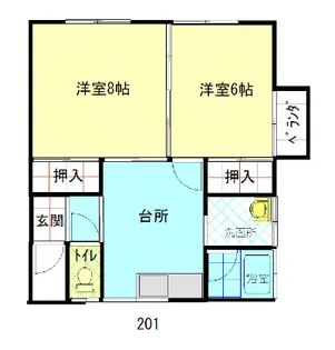 コーポ兼山【2階】の間取り