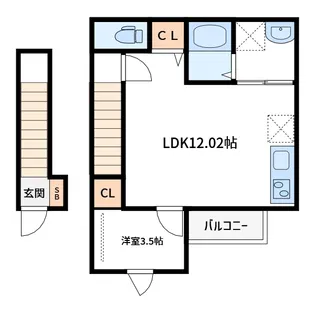 1LDKの間取り画像