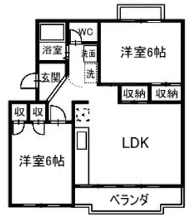 沖浜コーポ【4階】の間取り