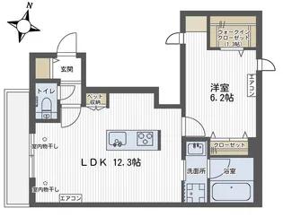 サンボナールM【1階】の間取り