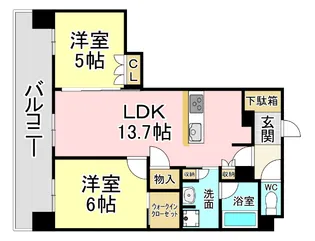 ザ・サンパーク小倉駅タワーレジデンス【10階】の間取り