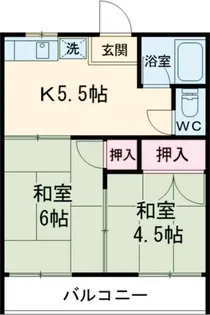 清水コーポ【1階】の間取り