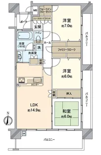 リベール桑田町Central City【3階】の間取り