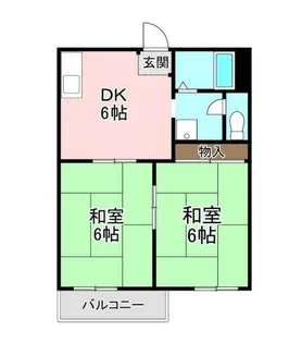 2DKの間取り画像
