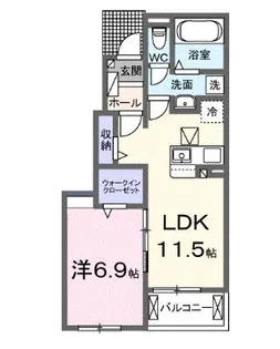 高知県香南市野市町西野【アパート】の間取り