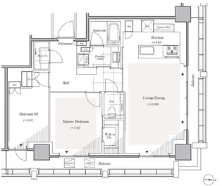 リビオレジデンス西麻布【21階】の間取り