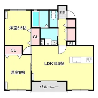 リガーレ天神東A【1階】の間取り