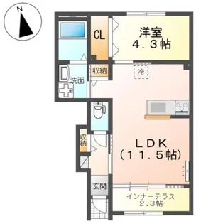 高知県香美市土佐山田町楠目【アパート】の間取り