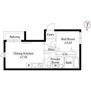 オークプレイス学芸大学【2階】の間取り