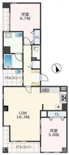 La Chic Cerise【12階】の間取り