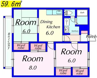 エステートピア瀬田【1階】の間取り