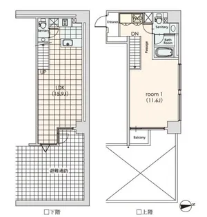 カスタリア芝公園【1階】の間取り