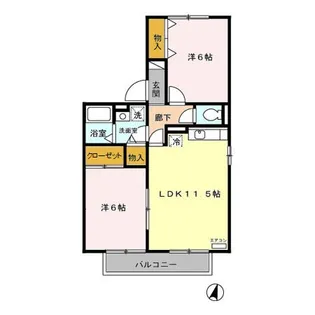 ルミエール赤坂【2階】の間取り