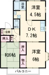 ハイランズA【1階】の間取り