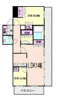 2LDKの間取り画像