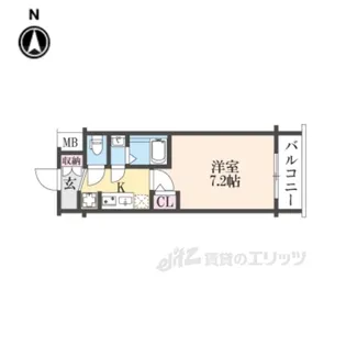 エステムコート京都二条【3階】の間取り