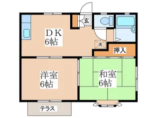 サンハイツ三内【1階】の間取り