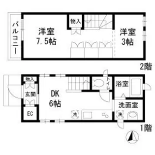 神奈川県川崎市中原区木月3【一戸建】の間取り