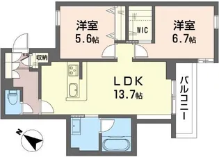 ヴァレンズ・フロレ【2階】の間取り