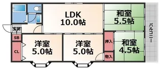 レジデンス中川【5階】の間取り