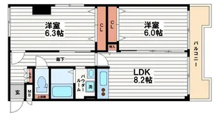 朝日プラザ心斎橋北【5階】の間取り