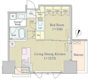 東京都中央区日本橋本町4【マンション】の間取り