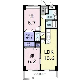 美フィリア【3階】の間取り