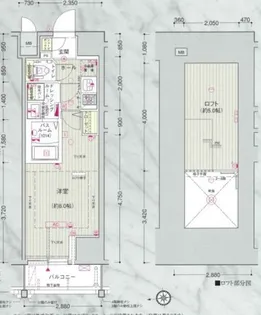 エステムコート名古屋栄デュアルレジェンド【4階】の間取り