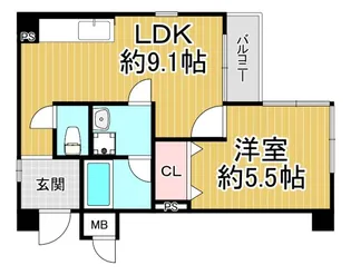 ソフィーハイツ【1階】の間取り