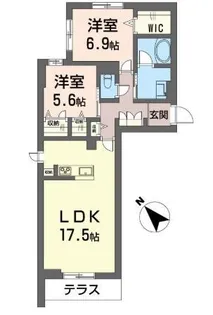 アベニールテラス浦和美園【1階】の間取り