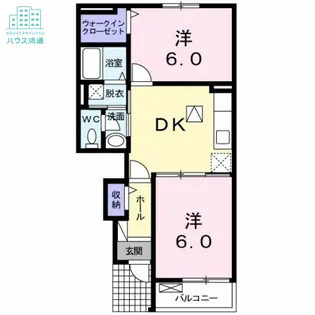 メゾン キャッスルサイドD【1階】の間取り