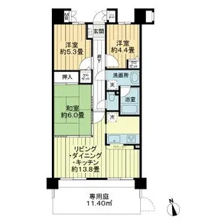 アーベントハイム幕張花見川【1階】の間取り