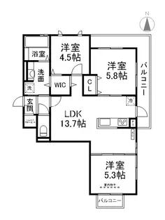 グランブルー【3階】の間取り