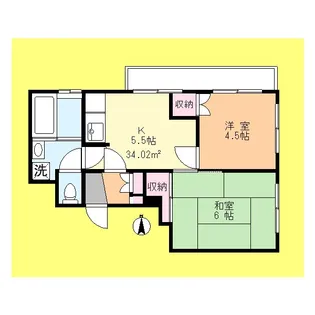 金子マンション【2階】の間取り