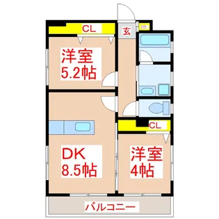 さくらヒルズ甲突町【7階】の間取り