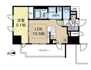 ネベル大阪上本町【9階】の間取り