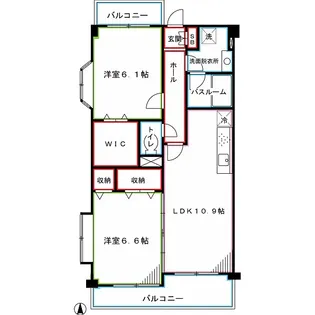 ソサエティ関町【1階】の間取り